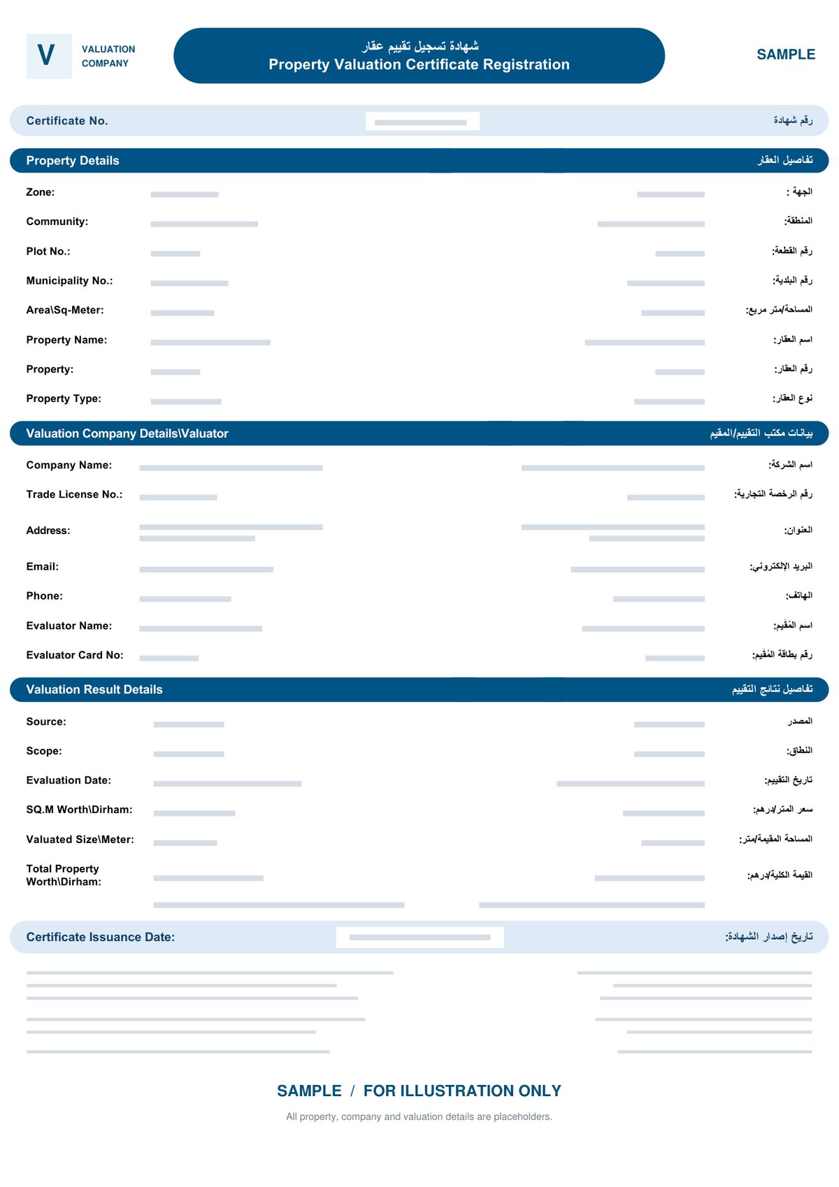 Sample DLD Property Valuation Certificate in Dubai for gift transfer and Golden Visa Sample DLD Property Valuation Certificate in Dubai for gift transfer and Golden Visa